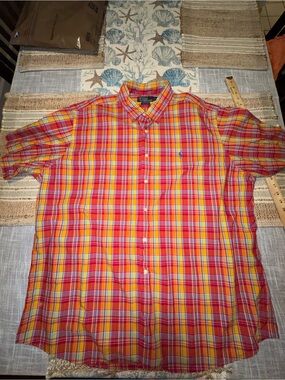 Polo Ralph Lauren Men's Short Sleeve Cotton Shirt, Marlowe, Multi-Color, XXL